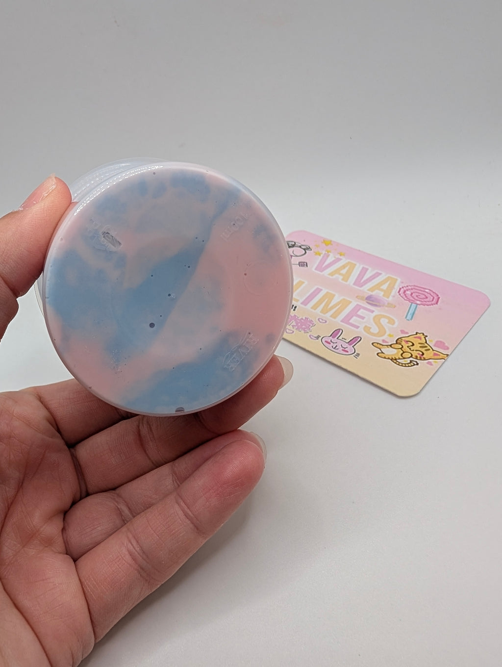 Lakelynn - Light Pink and Light Blue Butter Slime - Scented Slime - Sensory Slime