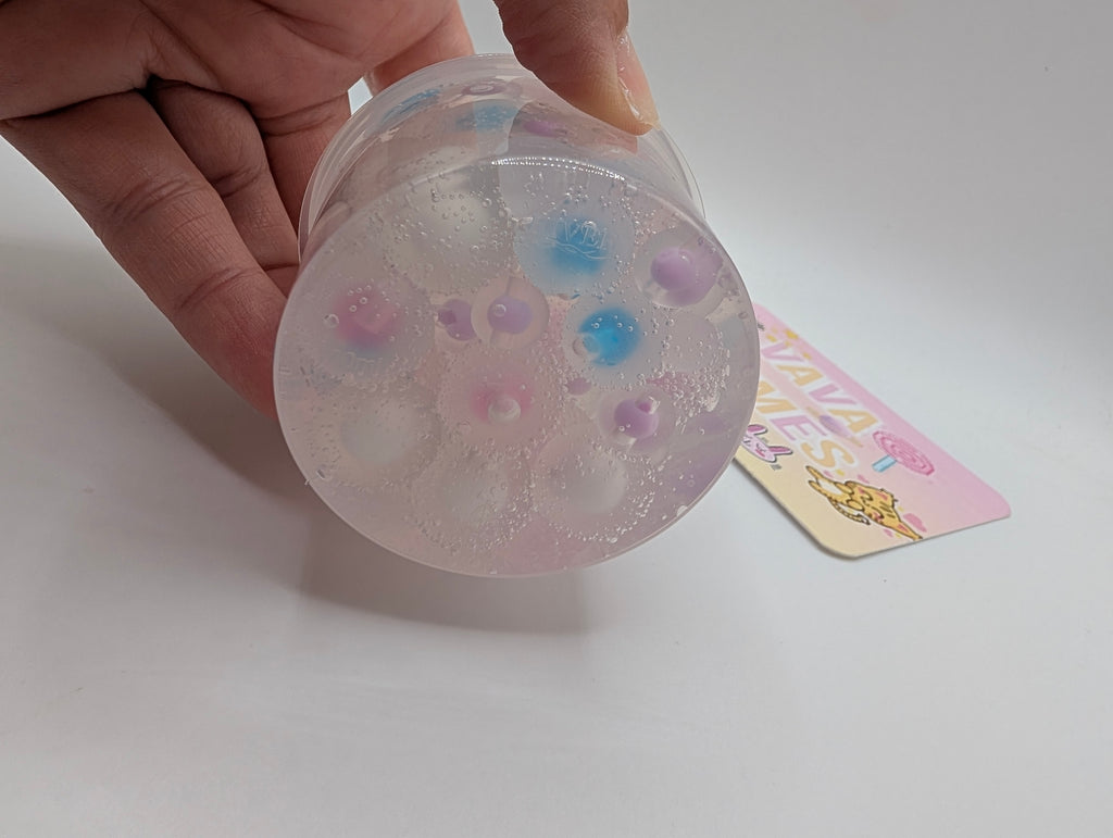 Aaron - Blue bear froggy bead, pink froggy bead, white froggy bead clear crunch Bomb Slime - Scented Slime - Unscented Slime