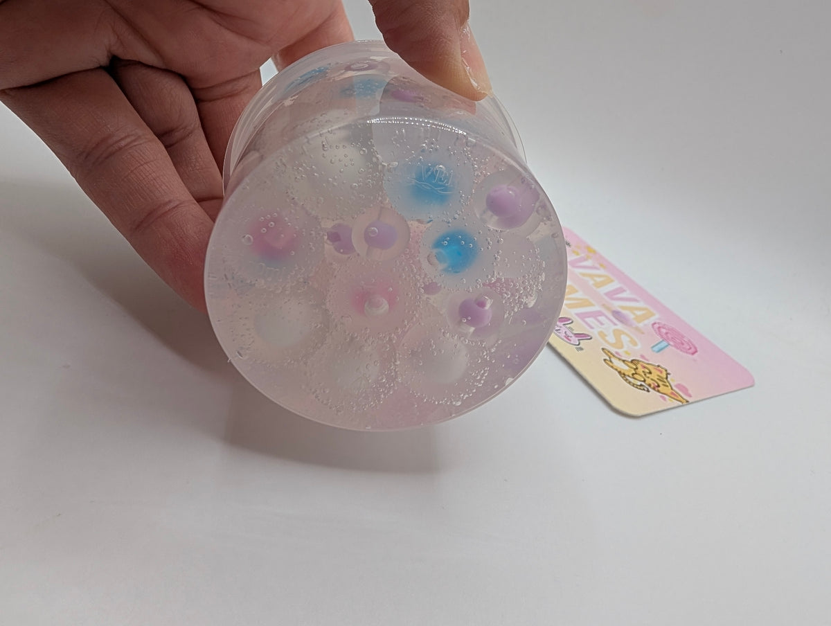 Aaron - Blue bear froggy bead, pink froggy bead, white froggy bead clear crunch Bomb Slime - Scented Slime - Unscented Slime