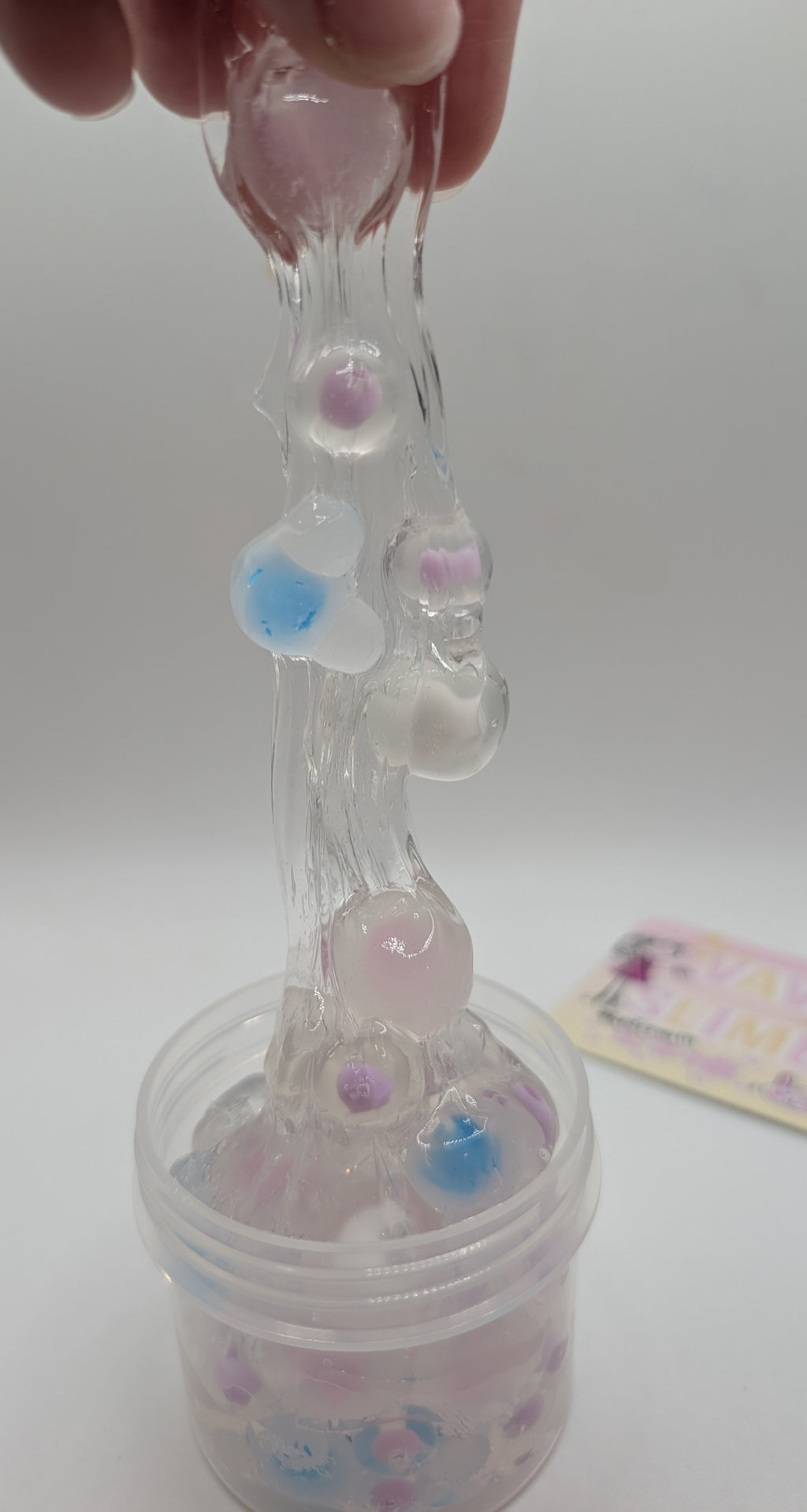 Aaron - Blue bear froggy bead, pink froggy bead, white froggy bead clear crunch Bomb Slime - Scented Slime - Unscented Slime