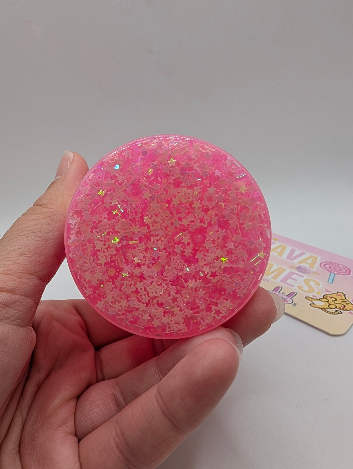 Evie - Pink Glitter Crunch Bomb - Scented Slime - Sensory Play