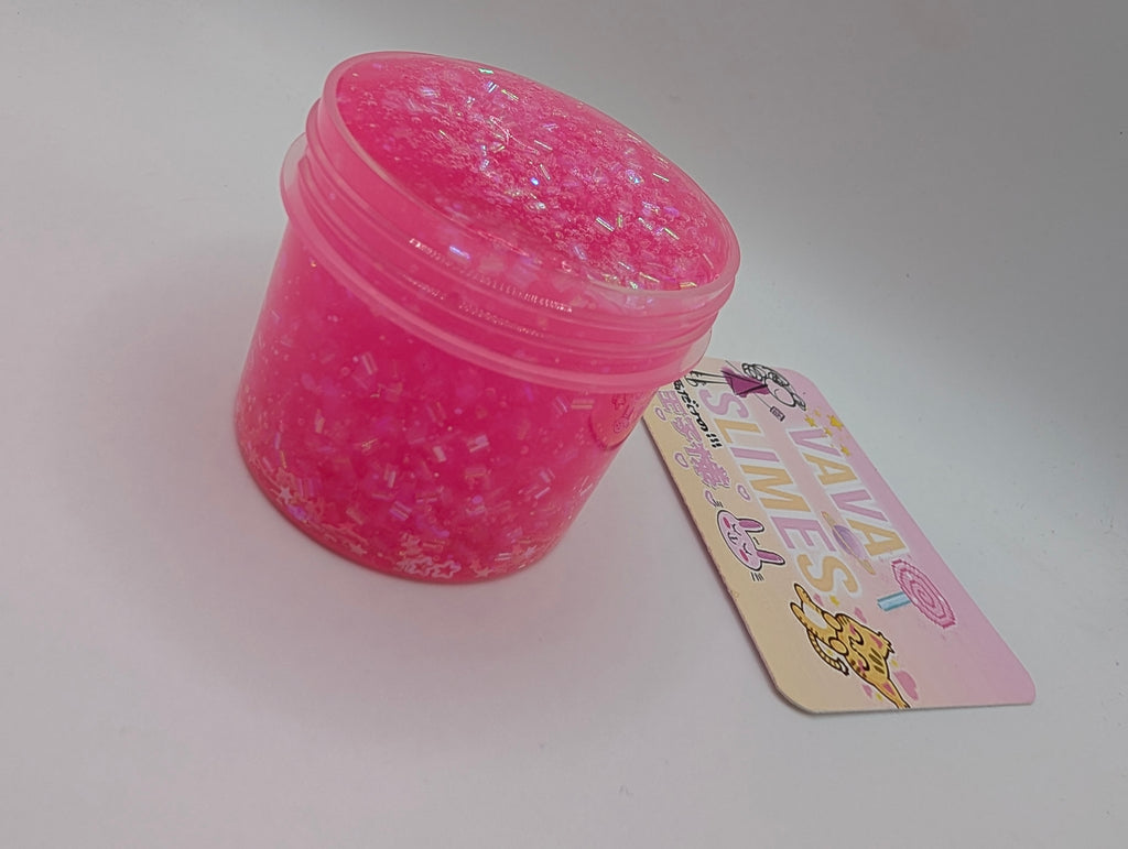 Evie - Pink Glitter Crunch Bomb - Scented Slime - Sensory Play