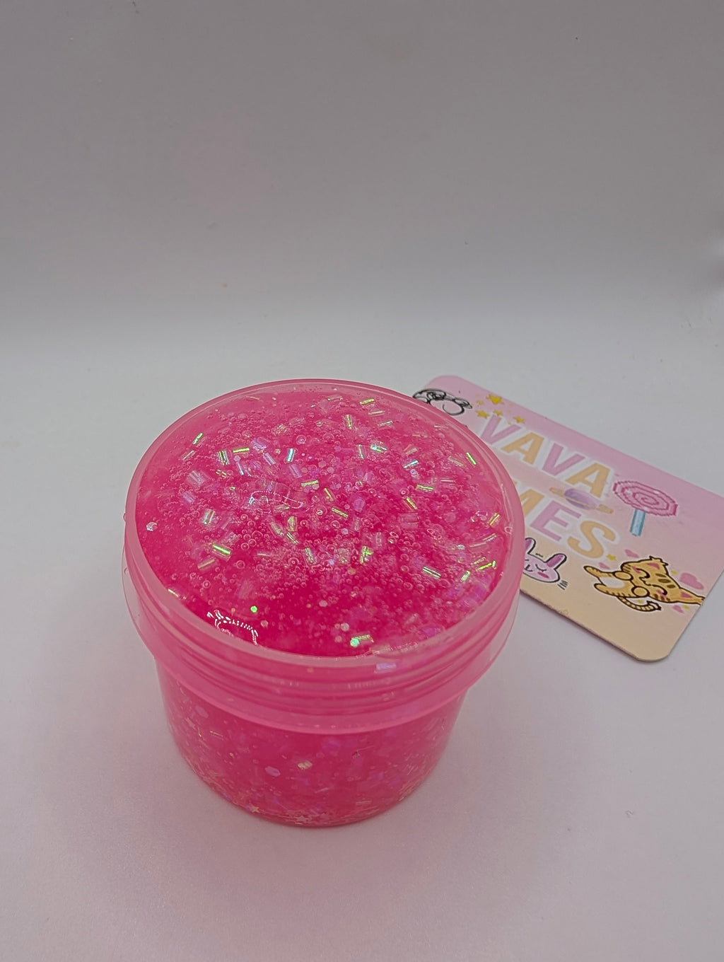Evie - Pink Glitter Crunch Bomb - Scented Slime - Sensory Play