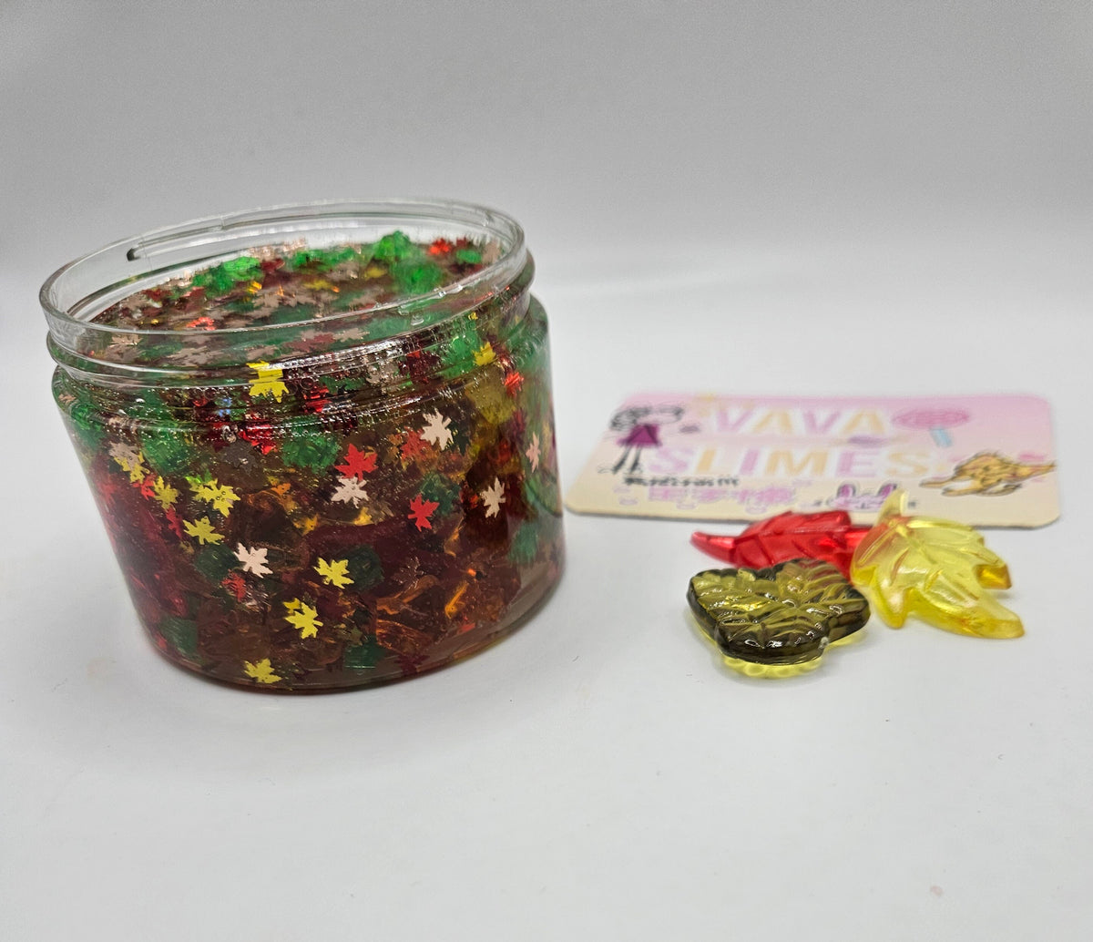 River Acrylic Autumn Leaf Crunch Bomb Clear Slime - Scented Slime - Sensory Play  - Sensory Slime