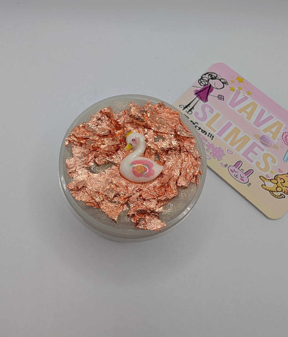 Arlene - Pigmented jelly slime with Rose gold leaf