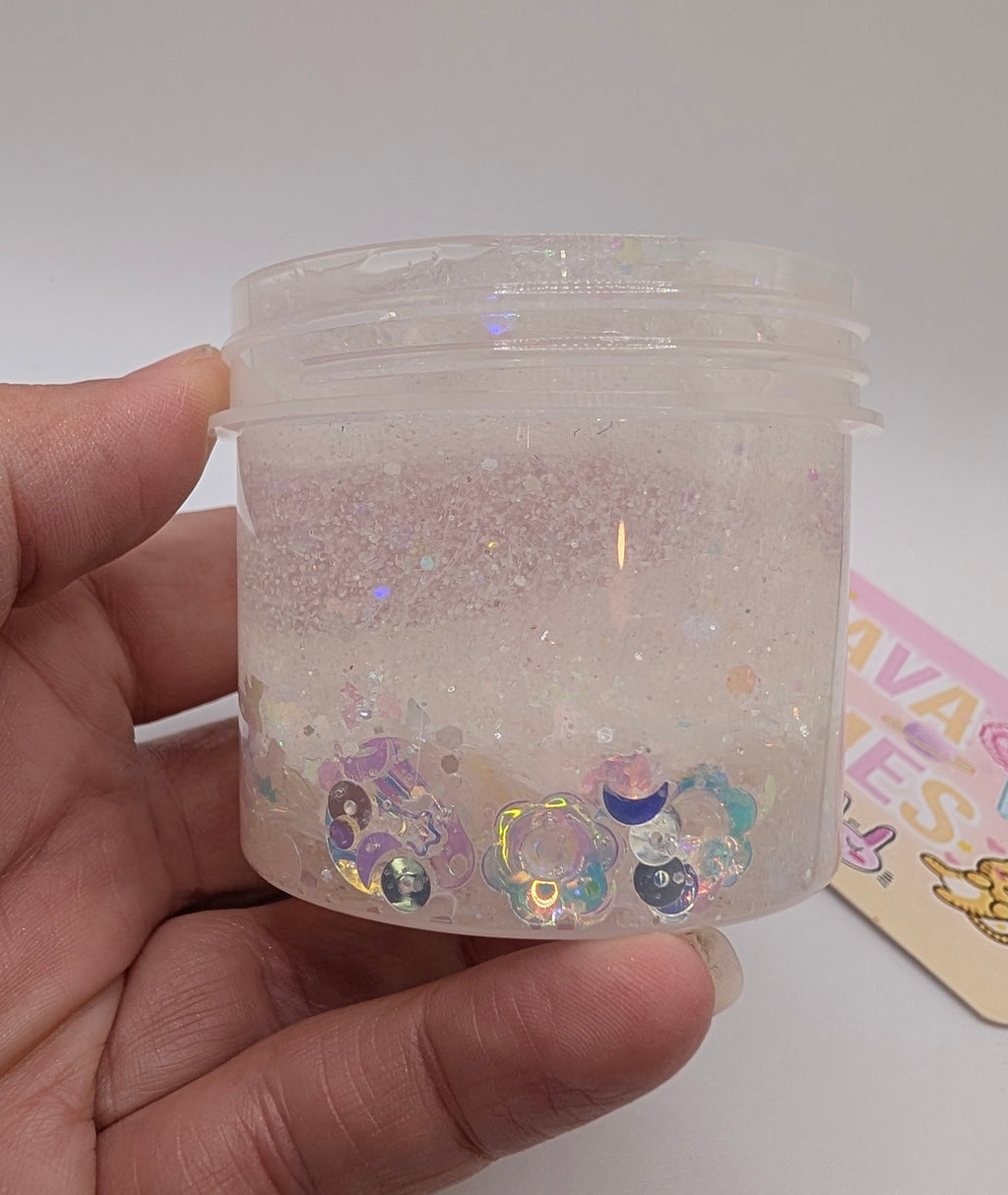 Elena - Iridescent sequin clear slime crunch bomb - Scented Slime