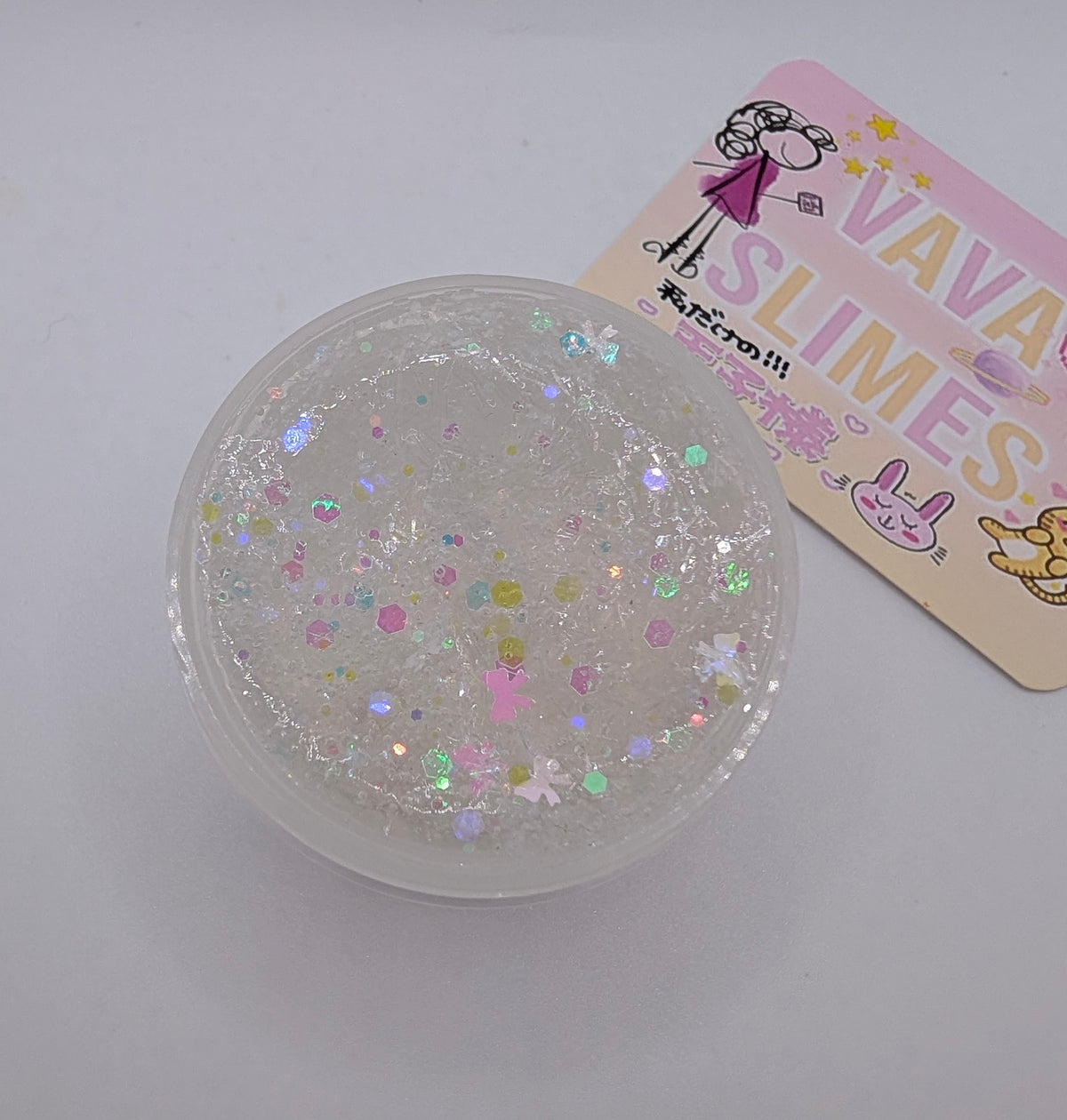 Elena - Iridescent sequin clear slime crunch bomb - Scented Slime