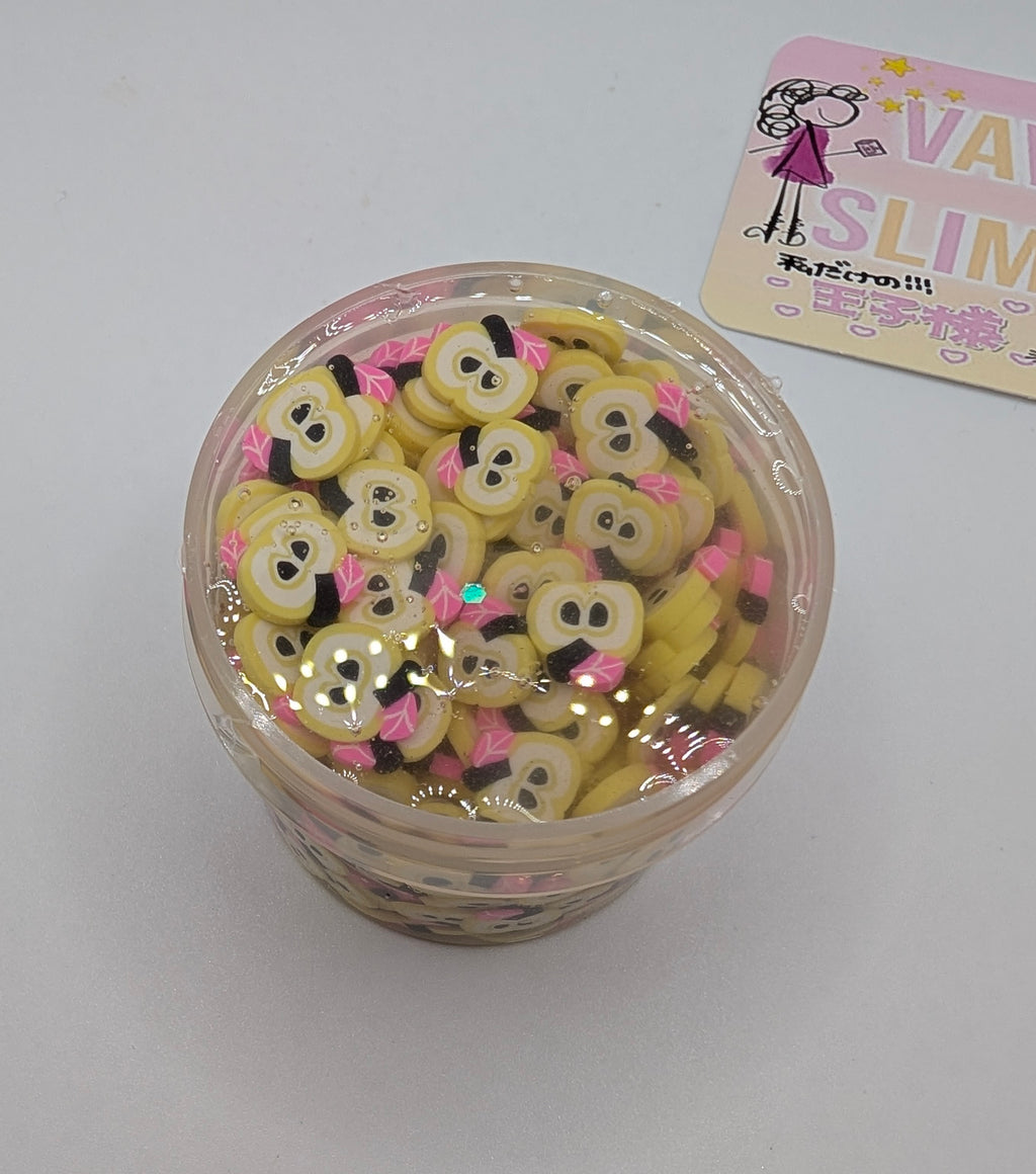 Crispin - Clear apple fimo slice crunch bomb slime
