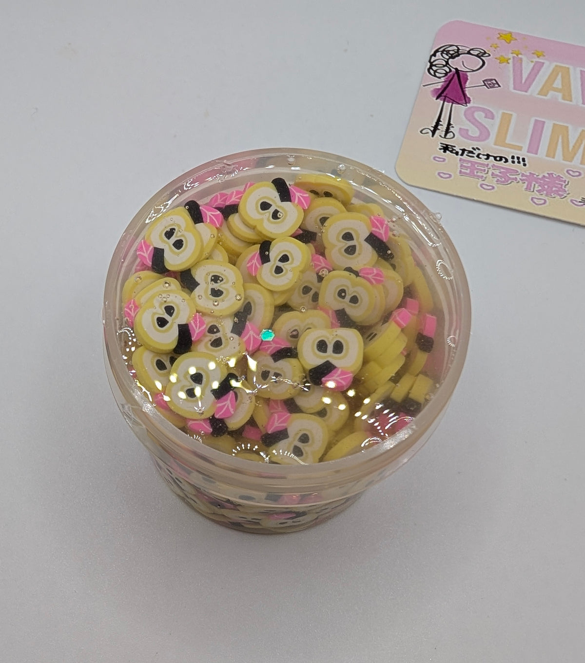 Crispin - Clear apple fimo slice crunch bomb slime