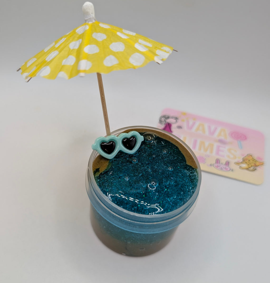 Reef - Clear Turquoise Putty Sand Slime - Scented Slime