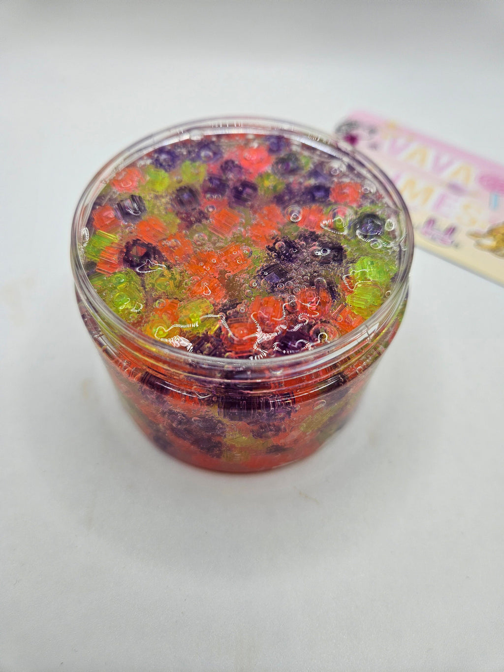 Sara - Mini Block Bead Crunch Bomb Clear Slime - Scented Slime - Sensory Play