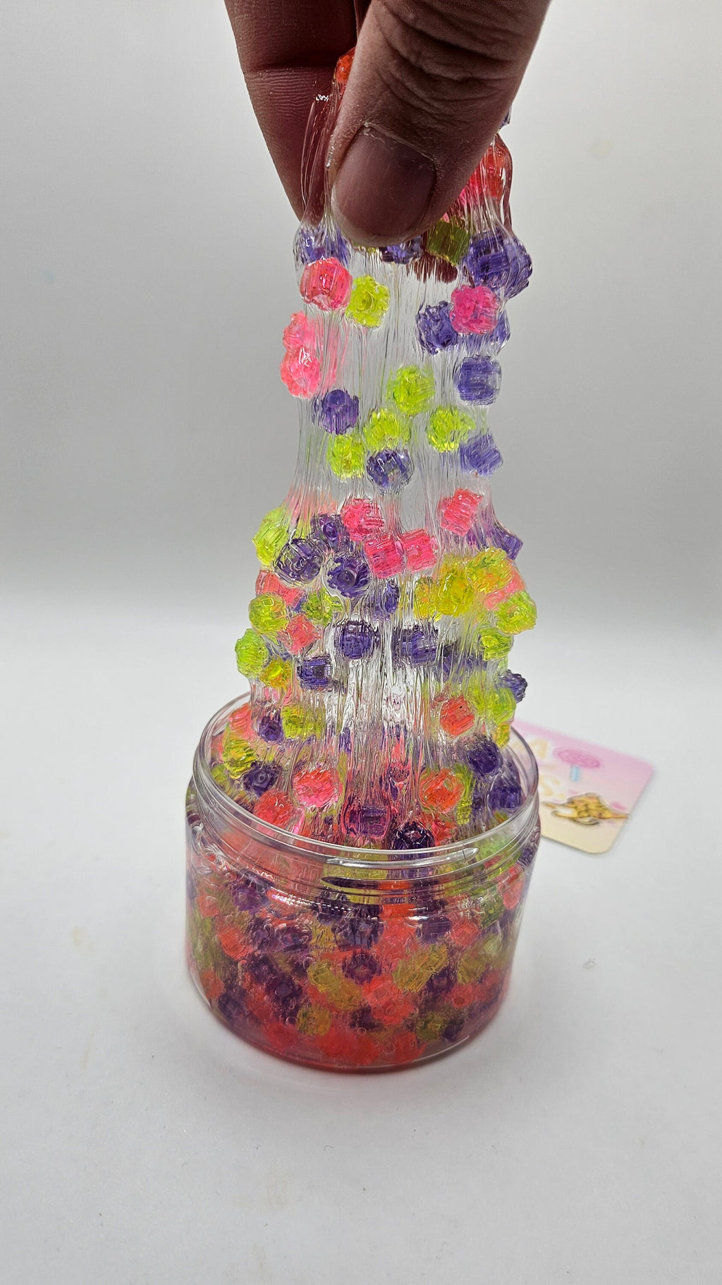 Sara - Mini Block Bead Crunch Bomb Clear Slime - Scented Slime - Sensory Play