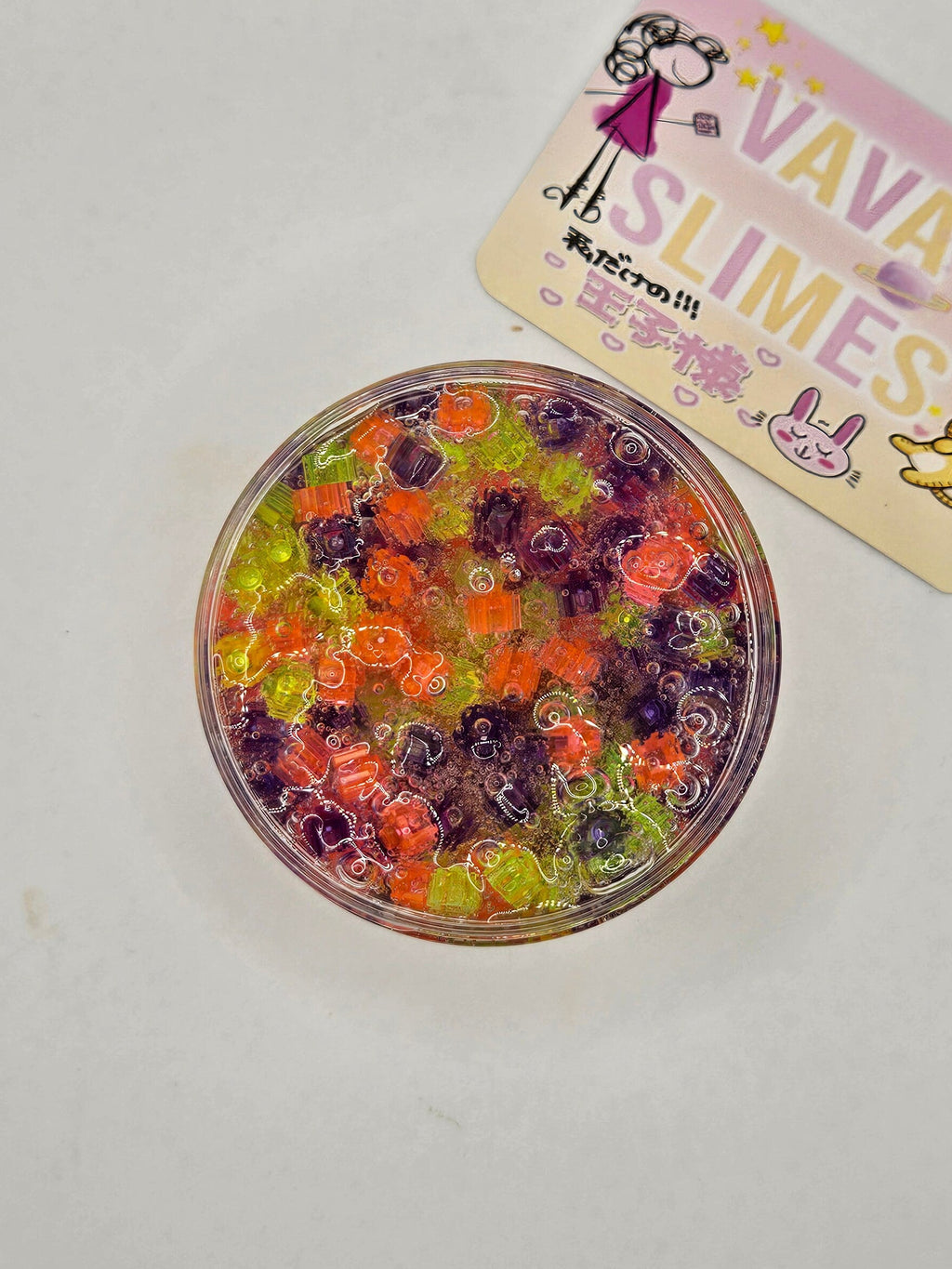 Sara - Mini Block Bead Crunch Bomb Clear Slime - Scented Slime - Sensory Play