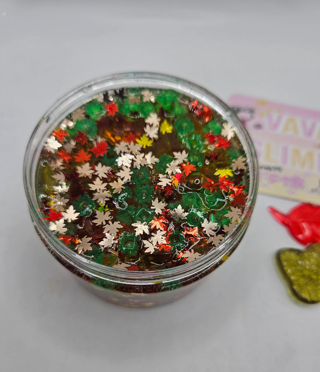 River Acrylic Autumn Leaf Crunch Bomb Clear Slime - Scented Slime - Sensory Play  - Sensory Slime