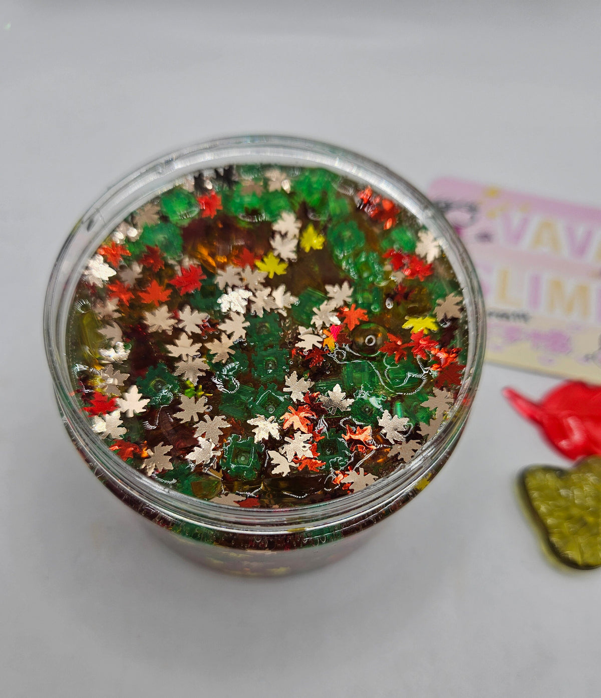 River Acrylic Autumn Leaf Crunch Bomb Clear Slime - Scented Slime - Sensory Play  - Sensory Slime