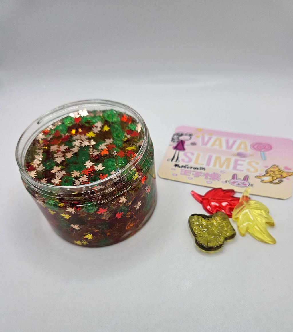 River Acrylic Autumn Leaf Crunch Bomb Clear Slime - Scented Slime - Sensory Play  - Sensory Slime