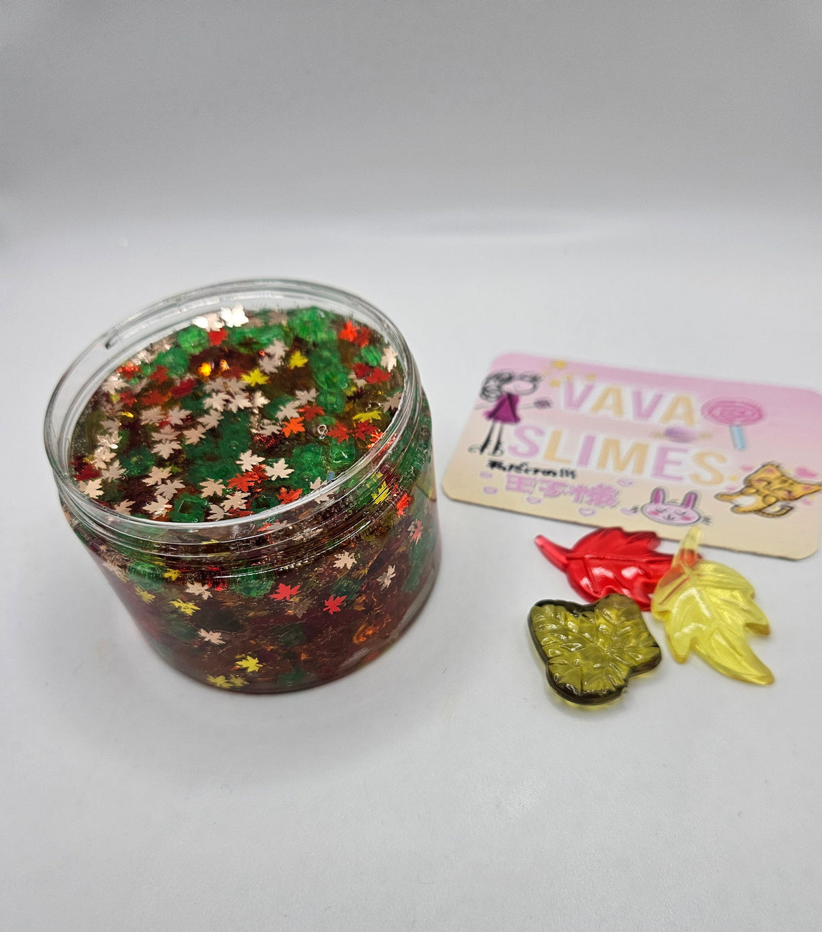 River Acrylic Autumn Leaf Crunch Bomb Clear Slime - Scented Slime - Sensory Play  - Sensory Slime