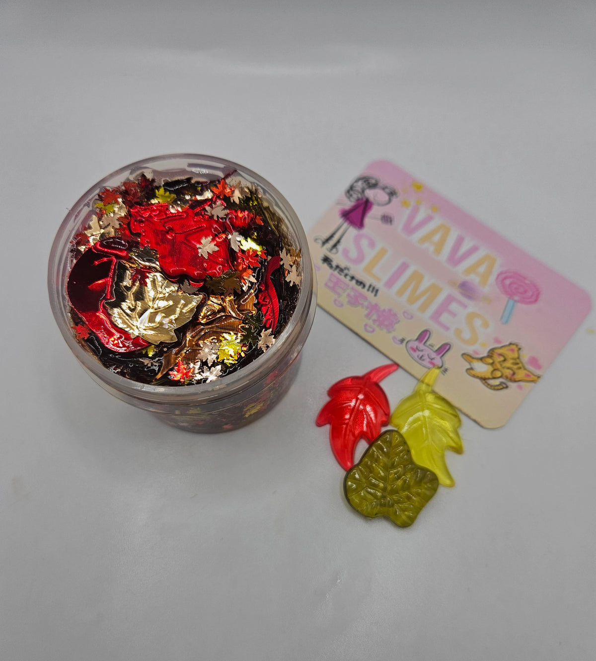 Esther - Autumn Sequin Clear Crunch Bomb Slime - Scented Slime / Sensory Play