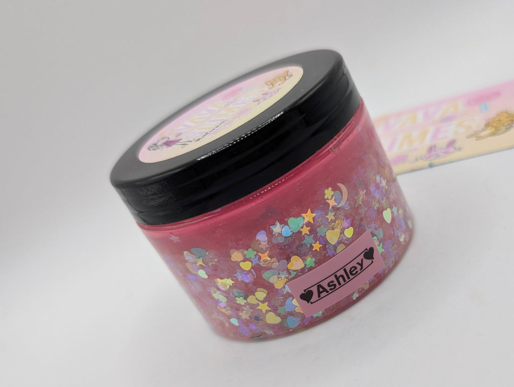 Ashely Pink Clear Sequin Crunch Bomb Slime - Scented Slime