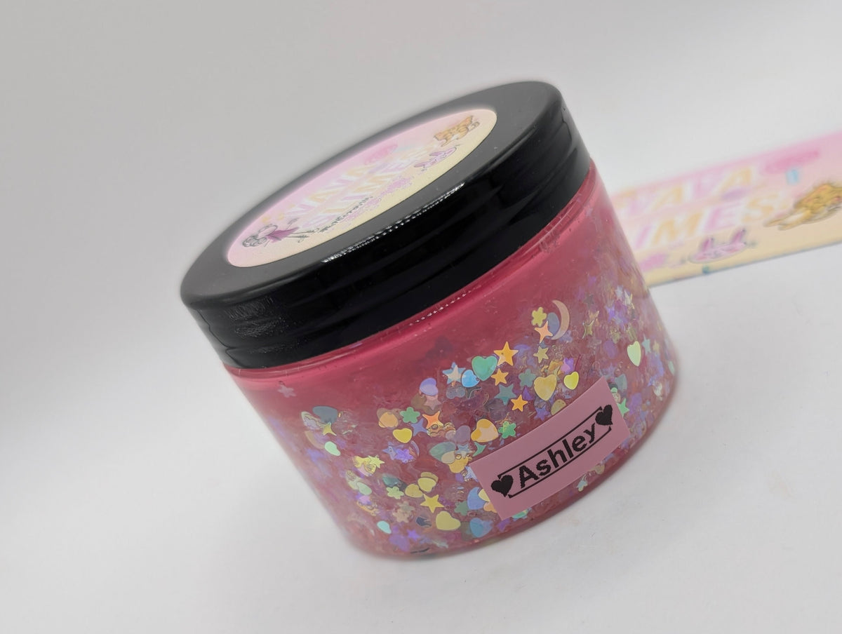 Ashely Pink Clear Sequin Crunch Bomb Slime - Scented Slime