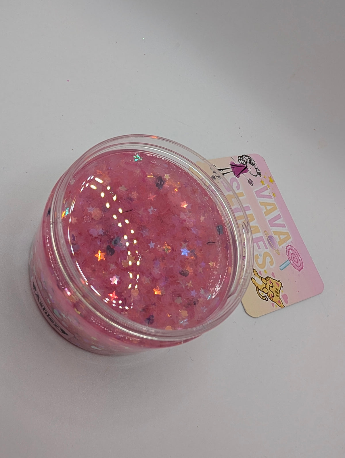 Ashely Pink Clear Sequin Crunch Bomb Slime - Scented Slime