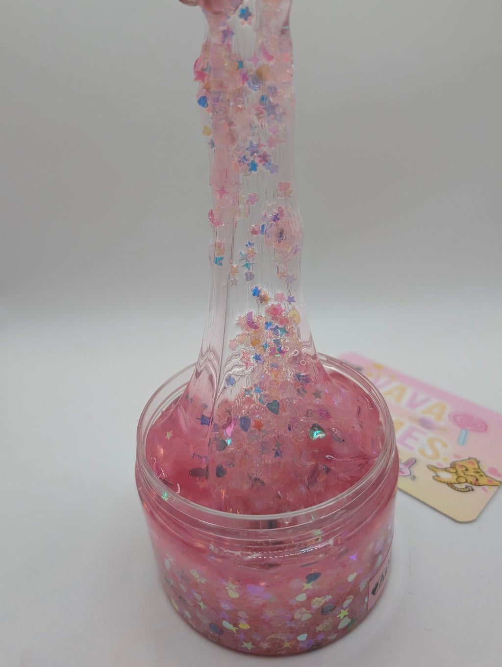 Ashely Pink Clear Sequin Crunch Bomb Slime - Scented Slime